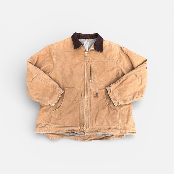 Carhartt C61 Sandstone Ridge Coat XXLSherpa Lined Duck Canvas Workwear Jacket